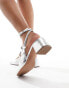 Фото #2 товара ASOS DESIGN Soccer mid block heeled mary jane shoes in silver