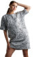 Women's Floral Jacquard T-Shirt Dress