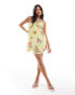 Фото #2 товара Vero Moda Petite cami mini dress with ruffle detail in lemon floral