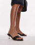 Фото #1 товара Topshop Izz rounded mid pin heel mule in brown snake