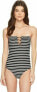 Фото #1 товара Michael Michael Kors Women's 181938 One-Piece Striped Bandeau Swimsuit Size 4