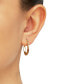 ფოტო #2 პროდუქტის Textured Oval Hoop Earrings in 14k Gold