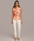 Donna Karan Women's Printed Wrap-Front Blouse