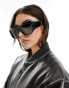 Фото #8 товара Quay x Guizio uniform oversized square sunglasses in black