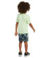 ფოტო #1 პროდუქტის Little & Toddler Boys Short-Sleeve Logo T-Shirt & 3-Stripes Shorts, 2 Piece Set