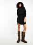 Noisy May Tall tie detail knitted mini dress in black NOOS-A15 BLACK, XS - фото #3