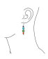 ფოტო #2 პროდუქტის Southwest Style Multicolor Blue Natural Lapis Turquoise Orange Coral Lever Back Dangle Earrings For Women Sterling Silver