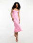 Фото #2 товара Only satin slip midi dress in pink