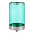 Candleholder Silver Blue Cylinder Metal Glass (9,7 x 16,5 x 9,7 cm)