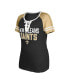 Фото #3 товара Women's Black New Orleans Saints Raglan Lace-Up T-shirt