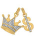 ფოტო #1 პროდუქტის 2-Pc. Set Cubic Zirconia Crown and Dollar Sign Pendants in 14k Gold-Plated Sterling Silver, Created for Macy's