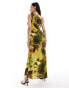 River Island floral print ruched midi dress in green grün, 42 - фото #4