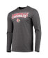 Men's Red, Heathered Charcoal Distressed Louisville Cardinals Meter Long Sleeve T-shirt and Pants Sleep Set