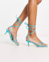 Фото #1 товара & Other Stories leather minimal strappy low heels in bright blue