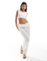 In The Style knitted cropped vest top in white