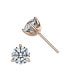 Фото #2 товара White Gold Plated 3-Prong Martini Solitaire Stud Earrings