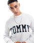 Tommy Jeans boucle varsity jumper in light grey