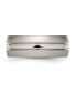 ფოტო #3 პროდუქტის Titanium Brushed and Polished Grooved Wedding Band Ring