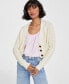 Фото #1 товара Women's Cropped V-Neck Cable-Knit Cardigan, Created for Macy's