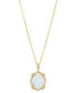 ფოტო #1 პროდუქტის Opal (1 ct. t.w.) & Diamond (1/10 ct. t.w.) 18" Pendant Necklace in 14k Gold