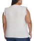 ფოტო #2 პროდუქტის Plus Size Scoop-Neck Flutter-Sleeve Top