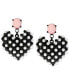 ფოტო #1 პროდუქტის Black-Tone Imitation Pearl Heart Earrings