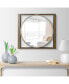 Round Wall Mirror With Rectangular Wooden Frame, Brown