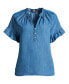 ფოტო #3 პროდუქტის Women's TENCEL Fiber Ruffle Blouse