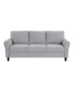 Modern 1 Piece Sofa Dark Textured Fabric Upholstered Rounded Arms Attached Cushions