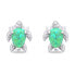 Playful silver jewelry set with opals Turtle SET235WG (earrings, pendant)