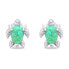 Фото #3 товара Playful silver jewelry set with opals Turtle SET235WG (earrings, pendant)