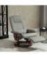 Faux Leather Manual Recliner with Swivel Wood Base Padded Armrest