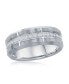 Polished Silver CZ Eternity Tungsten Band Ring