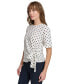 ფოტო #3 პროდუქტის Women's Side-Tie Cuffed-Sleeve Blouse