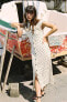 Фото #1 товара Платье миди из смесового льна в горошек ZARA