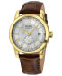 ფოტო #1 პროდუქტის Men's Madison Swiss Automatic Brown Genuine Leather Strap Watch 39mm