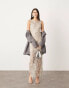 Фото #1 товара ASOS EDITION nouveau floral embellished low back maxi dress with cut work in silver