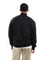 Bershka ribbed neck 1/4 zip jumper in black