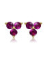 Фото #2 товара 14k Gold Plated Red Cubic Zirconia Stud Earrings