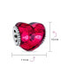 Фото #3 товара Valentine Love Rose Pink Heart Shape Faceted Murano Glass Spacer Charm Bead For Women Teen .925 Sterling Silver Core Fits European Bracelet