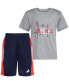 ფოტო #5 პროდუქტის Toddler & Little Boys 2-Pc. Soccer Ball Logo Graphic T-Shirt & 3-Stripes Colorblocked Mesh Shorts Set