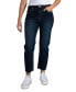 Фото #1 товара Juniors' High-Rise Straight-Leg Raw-Hem Jeans