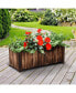 Фото #3 товара 47" Wooden Rectangular Garden Flower Bed Plants Box Backyard Grow