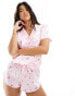 Boux Avenue cherry print short pyjama set in pink