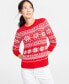 Фото #1 товара Holiday Lane Women's Festive Fair Isle Snowflake Sweater, Created for Macy's