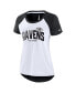 Фото #2 товара Women's White, Heather Scarlet Baltimore Ravens Back Slit Lightweight Fashion T-shirt