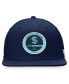 Фото #3 товара Men's Deep Sea Blue Seattle Kraken Authentic Pro Training Camp Snapback Hat