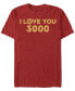 Фото #1 товара Marvel Men's Avengers Endgame Simple I Love You 3000 Iron Man, Short Sleeve T-shirt