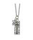 ფოტო #1 პროდუქტის Black IP-plated 2 Piece Cross Pendant Cable Chain Necklace