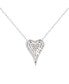 ფოტო #1 პროდუქტის Suzy Levian Sterling Silver Cubic Zirconia Pave Elongated Heart Pendant Necklace